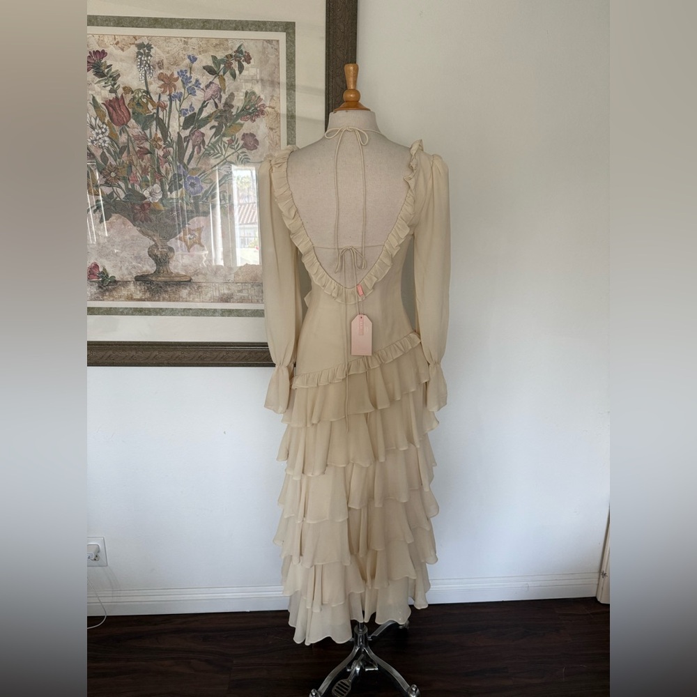 ALB- Cream Ruffle Dress - Picture 4 of 7